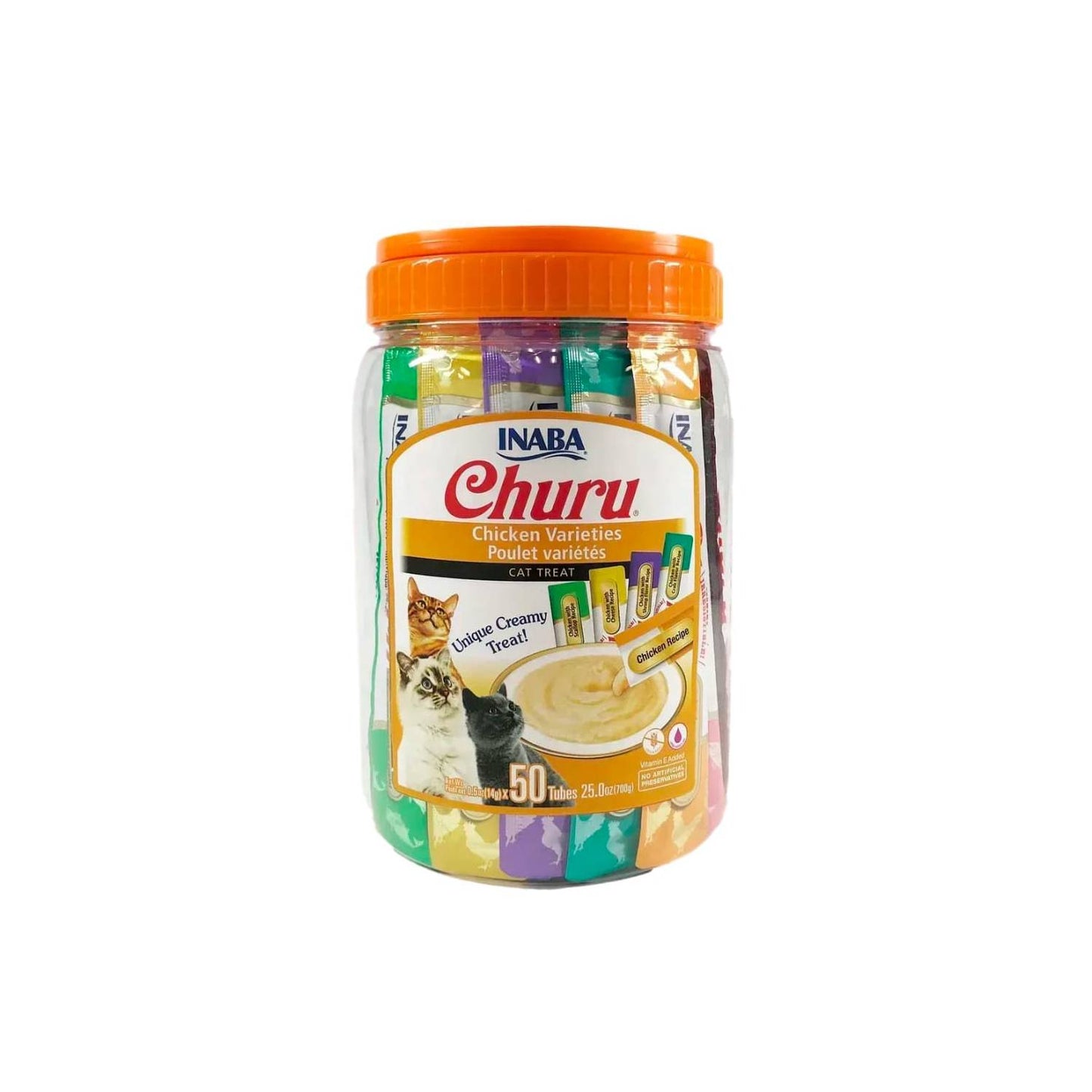 CHURU GATOS - TARRO VARIEDADES - POLLO - 50 UNIDADES